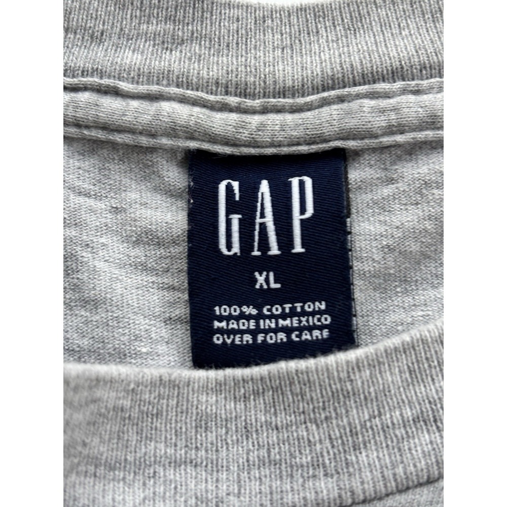 Vintage 90s/2000s Y2K Gap Worldwide Flags Long Sleeve Gray Men's T-Shirt Size XL - Picture 4 of 8